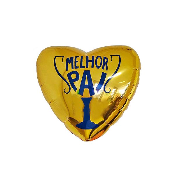Balão de Festa Metalizado 20" 50cm - Dia dos Pais - Gold - 1 unidade - Rizzo