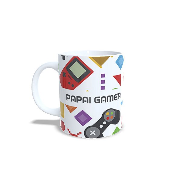 Caneca de Porcelana Personalizável c/ Nome - Pai Gamer - 1 unidade - Rizzo Personalizado