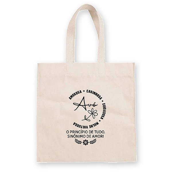 Sacola de Algodão Cru Personalizada Avó Amorosa - 30x40cm - 1 unidade - Rizzo
