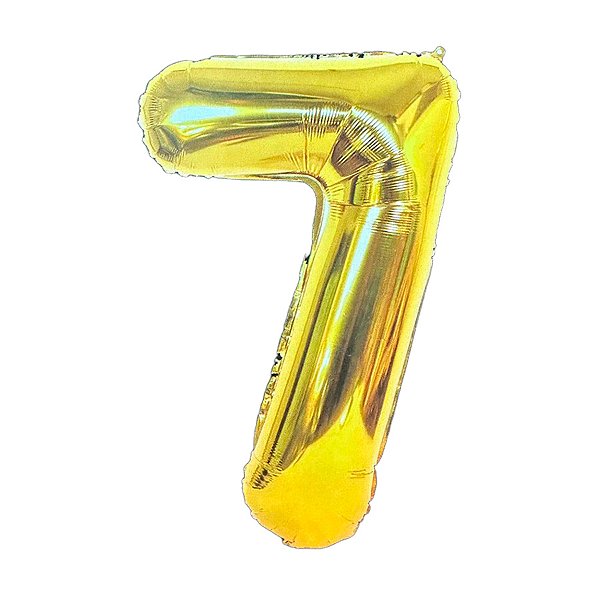Balão de Festa Metalizado 55" 1,40cm - N°7 - Dourado  - 1 unidade - Rizzo
