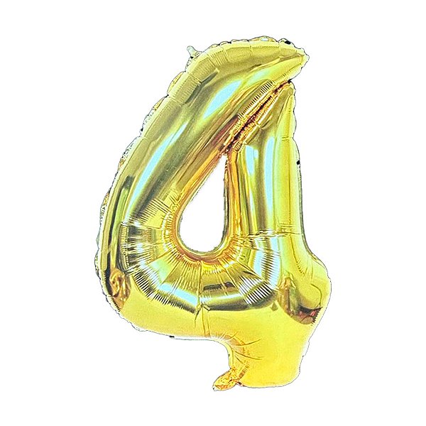 Balão de Festa Metalizado 55" 1,40cm - N°4 - Dourado  - 1 unidade - Rizzo