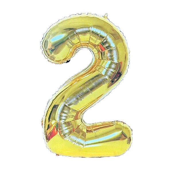 Balão de Festa Metalizado 55" 1,40cm - N°2 - Dourado  - 1 unidade - Rizzo