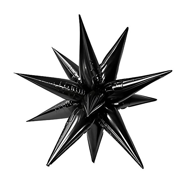 Balão de Festa Metalizado 27" 68,5cm - Sputnik Preto - 2 unidades - Rizzo