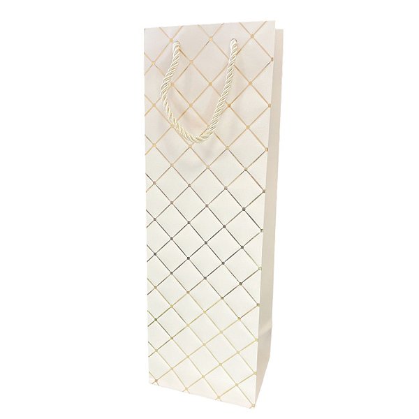 Sacola de Papel para Bebida Almofadada - Creme - 36x12x9cm - 1 unidade - Rizzo