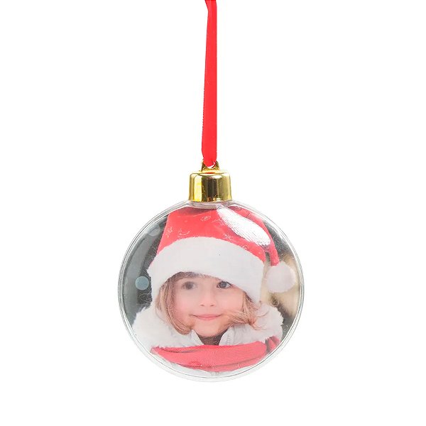 Bola de Natal Transparente - Foto - 9cm - 1 unidade - Cromus - Rizzo