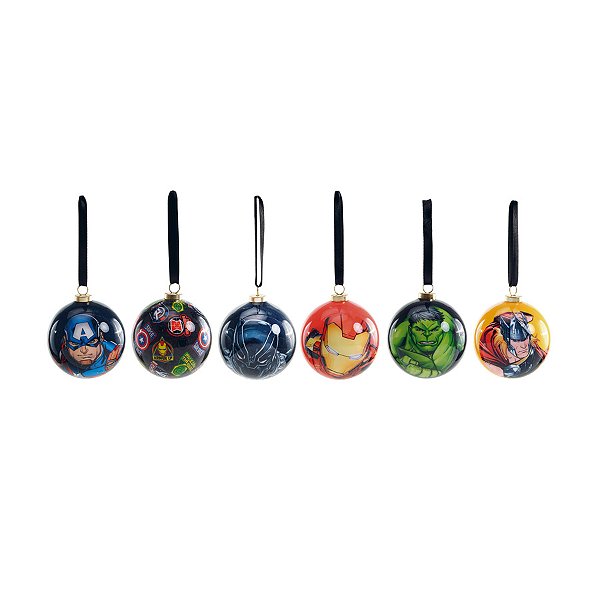 Bola de Natal Decorada - Avengers - 6cm - 6 unidades - Cromus - Rizzo