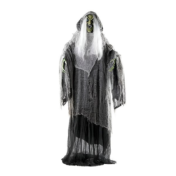 Enfeite Decorativo Halloween - Bruxa Selina 1,88m - Luz e Som - 1 unidade - Cromus - Rizzo