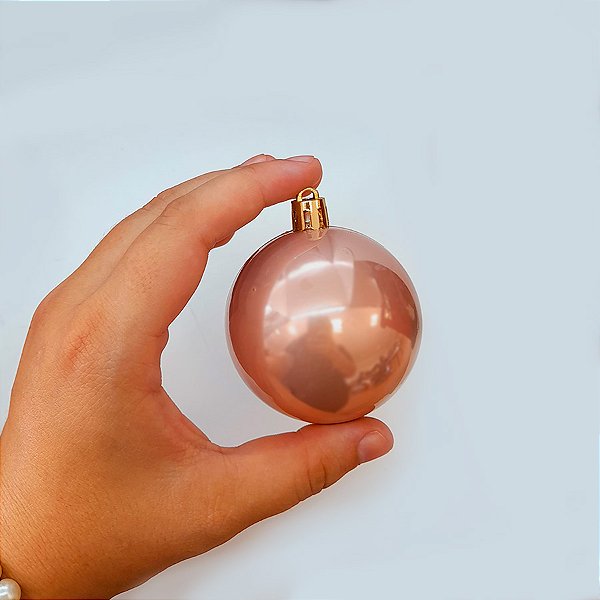 Bola de Natal em Tubo - Perolado Rose Gold - 6cm - 6 unidades - Cromus - Rizzo