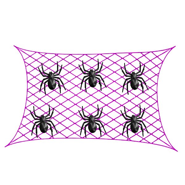 Teia com Aranhas Decorativa Roxa - 200x130cm - 1 unidade - Rizzo
