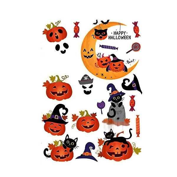 Adesivo Decorativo de Halloween - Abóboras  - 1 unidade - Rizzo