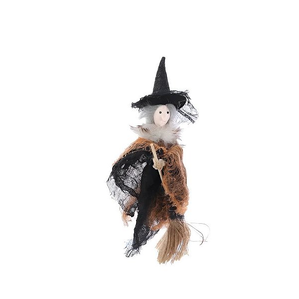 Enfeite Decorativo Halloween - Bruxa Rosa - Laranja - 1 unidade - Cromus  - Rizzo