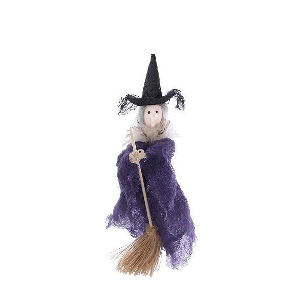 Enfeite Decorativo Halloween - Bruxa Ruby - Roxo - 1 unidade - Cromus  - Rizzo