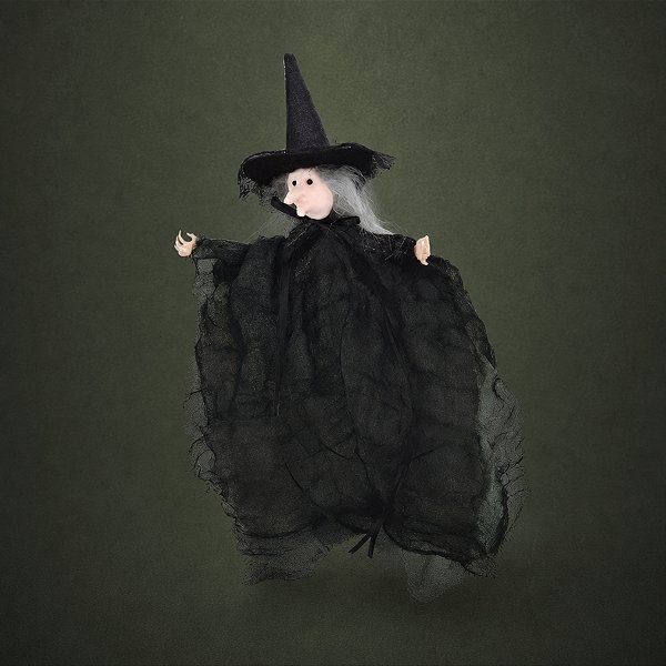 Enfeite Decorativo Halloween - Bruxa Jade - Verde - 1 unidade - Cromus - Rizzo