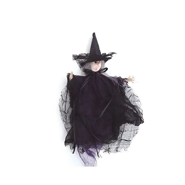 Enfeite Decorativo Halloween - Bruxa Cleo - Roxo - 1 unidade - Cromus  - Rizzo