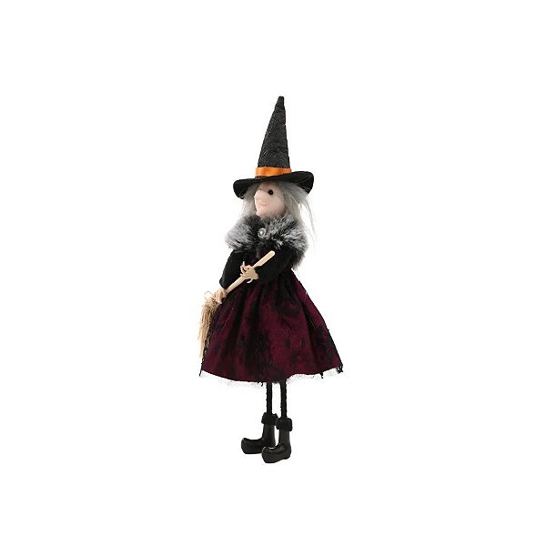 Enfeite Decorativo Halloween - Bruxa Clodine - Roxa - 1 unidade - Cromus  - Rizzo