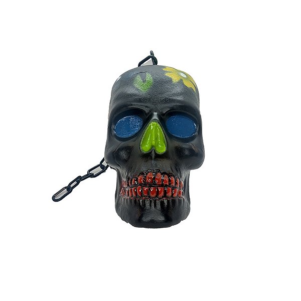 Enfeite Decorativo Halloween - Caveira Corrente Mexicana Preta - 1 unidade - Rizzo