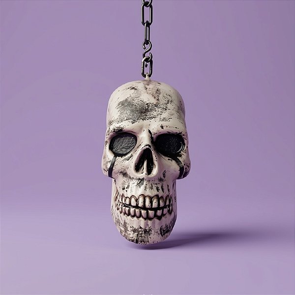 Enfeite Decorativo Halloween - Caveira Corrente Cinza - 1 unidade - Rizzo