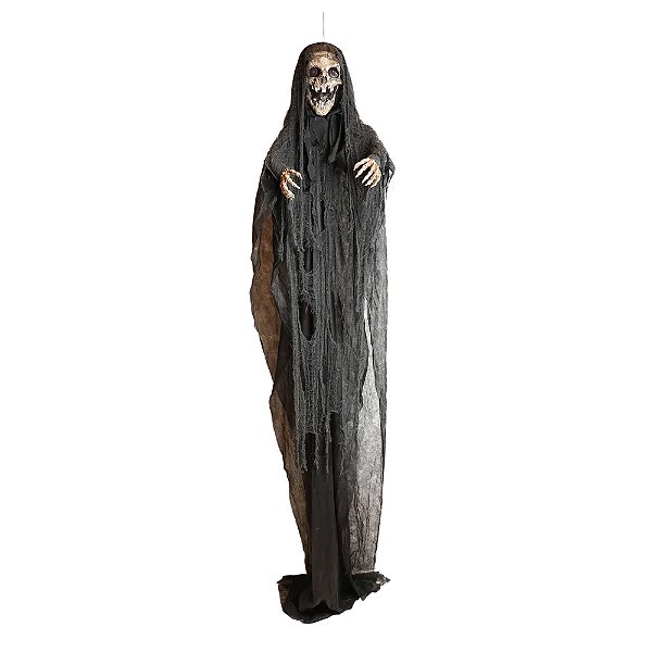 Enfeite Decorativo Halloween - Caveira Dona Morte Caleb - 345cm - Luz e Som - 1 unidade - Cromus - Rizzo