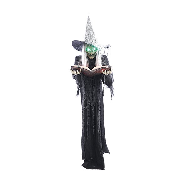 Enfeite Decorativo Halloween - Bruxa com Livro Dayonis - 180cm - Luz e Som - 1 unidade - Cromus - Rizzo