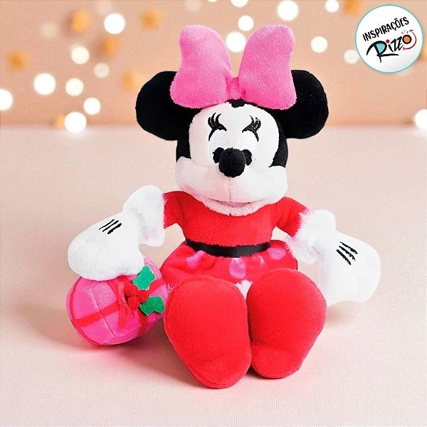 Pelúcia Minnie com Caixa de Presente - 50cm - Disney Original - 1 unidade - Cromus - Rizzo