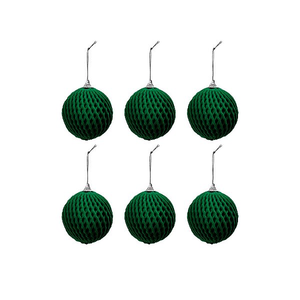 Bolas de Natal Paete - Verde - 8cm - 6 unidades - Cromus - Rizzo