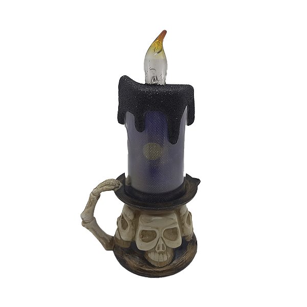 Vela de Led - Caveira Decorativa Roxo - 1 unidade - Rizzo