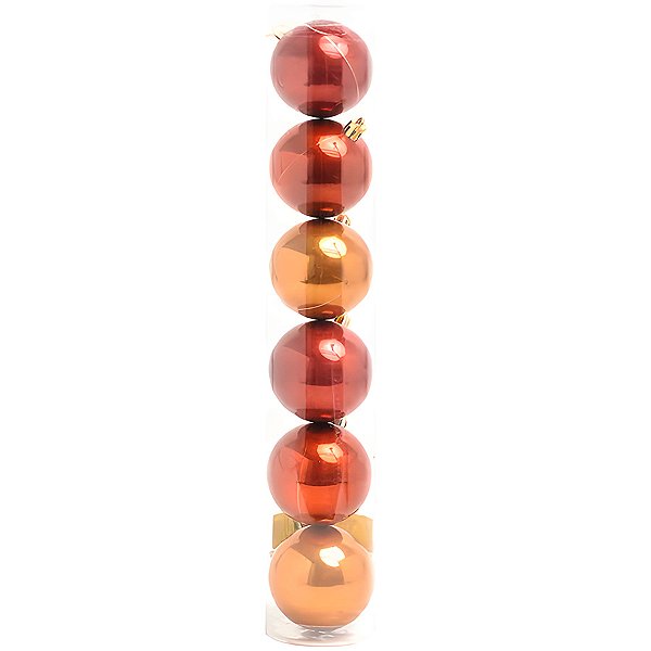 Bolas de Natal em Tubo - Bordo e Marfim - 10cm - 6 unidades - Cromus - Rizzo