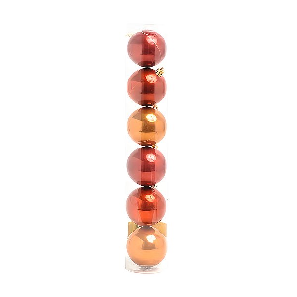 Bolas de Natal em Tubo - Bordo e Marfim - 7cm - 6 unidades - Cromus - Rizzo