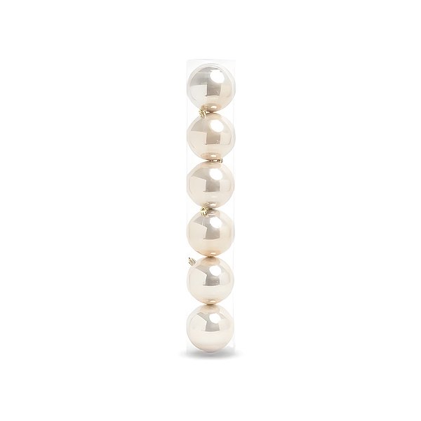 Bolas de Natal em Tubo - Champagne - 5cm - 6 unidades - Cromus - Rizzo