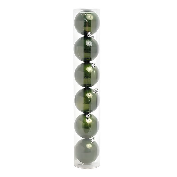 Bolas de Natal em Tubo - Verde - 10cm - 6 unidades - Cromus - Rizzo