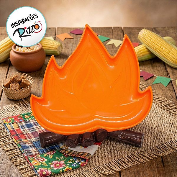 Bandeja Decorativa - Fogueira Laranja - 1 unidade - Só Boleiras - Rizzo