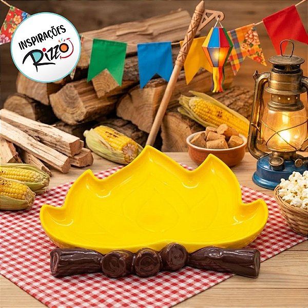Bandeja Decorativa - Fogueira Amarela - 1 unidade - Só Boleiras - Rizzo