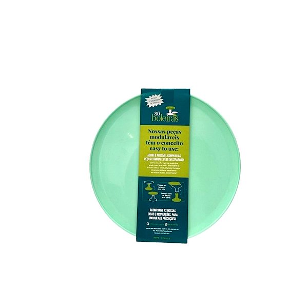 Tampo Liso Fosco - 220mm - Verde Claro - 1 unidade - Só Boleiras - Rizzo