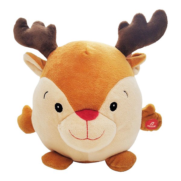 Pelúcia Rena de Natal Musical - Com Som o Movimento - 22x22x15cm - 1 unidade - Rizzo