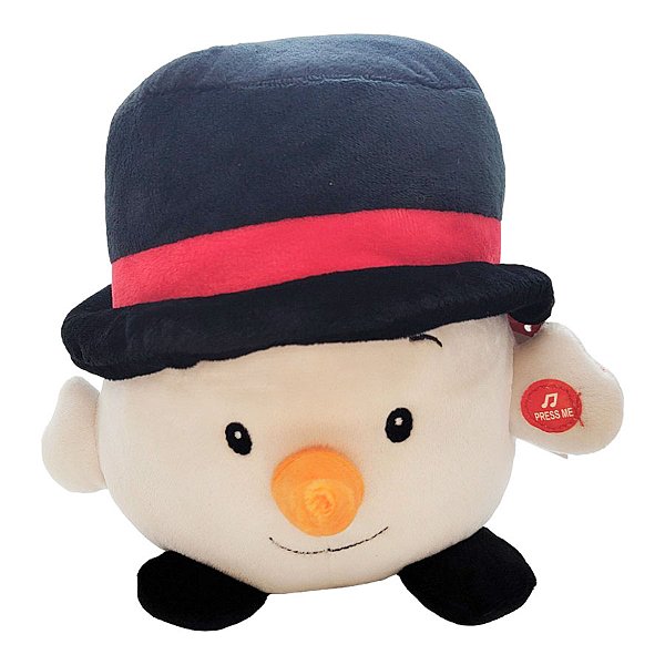 Pelúcia Boneco de Neve Musical - Com Som o Movimento - 22x22x15cm - 1 unidade - Rizzo