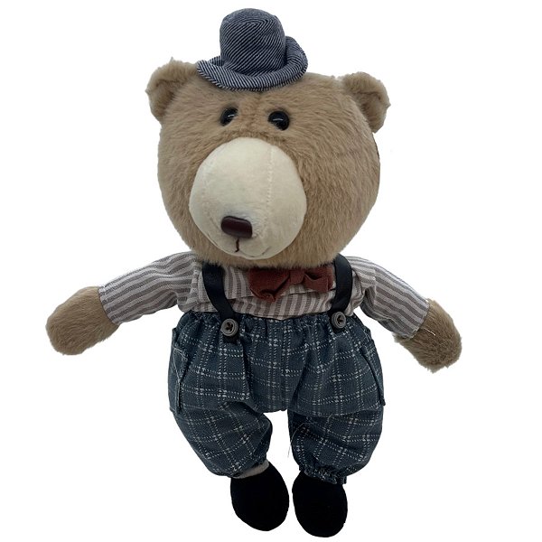 Urso de Pelúcia Retrô - Suspensório - 28cm - 1 unidade - Rizzo