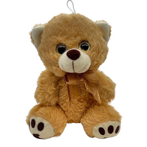 Urso de Pelúcia Laço - Bege - 20cm - 1 unidade - Rizzo