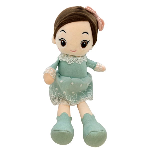 Boneca de Pelúcia com Vestido e Laço - Verde - 70cm - 1 unidade - Rizzo