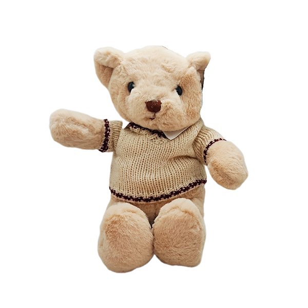 Urso de Pelúcia com Roupa - Bege - 37cm - 1 unidade - Rizzo
