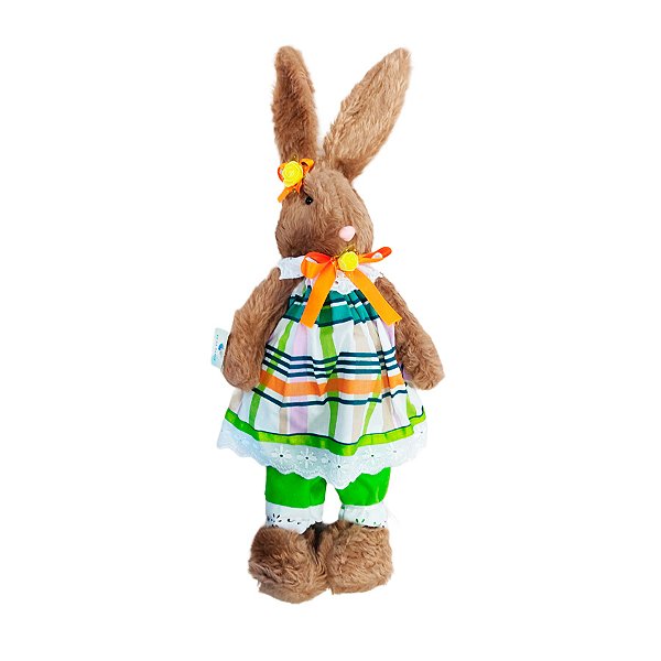 Coelho de Pelúcia Xadrez Marrom - 58cm - 1 unidade - Rizzo