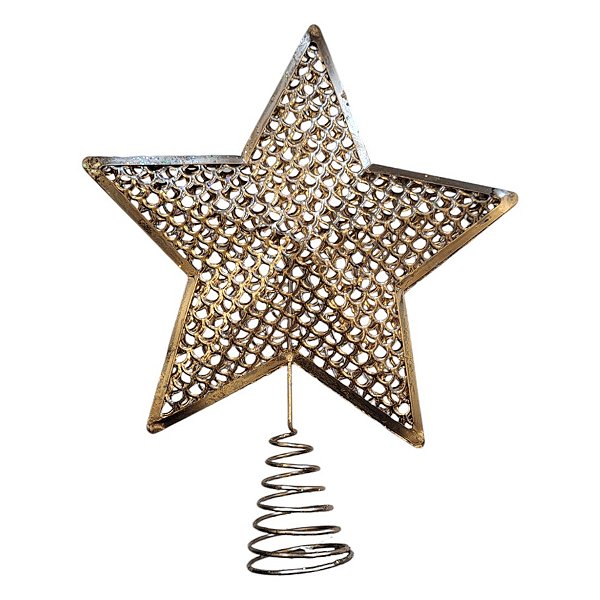 Topo de Árvore de Natal - Estrela Dourada Color Glitter - 30x23cm - 1 unidade - Rizzo