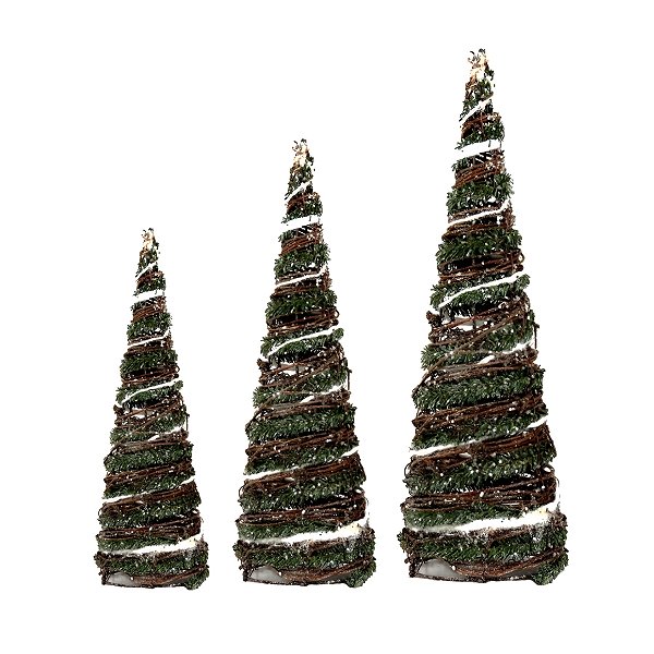 Kit Árvore de Natal Rústica - 60/50/40cm  - 1 unidade - Rizzo