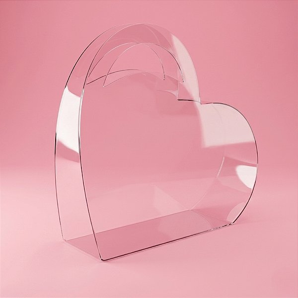 Sacola Transparente Bag Coração - 28x30x9cm - 1 unidade - Rizzo