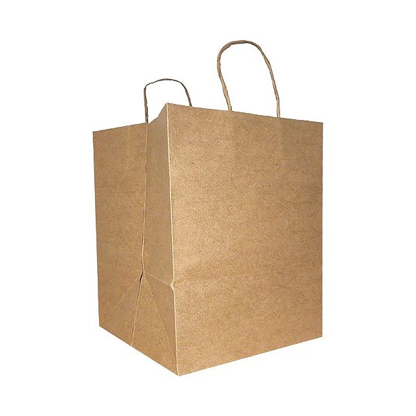 Sacola de Papel Premium 27 27x22x9,5cm - Kraft - Fundo Largo D-27 - 10 unidades - Rizzo