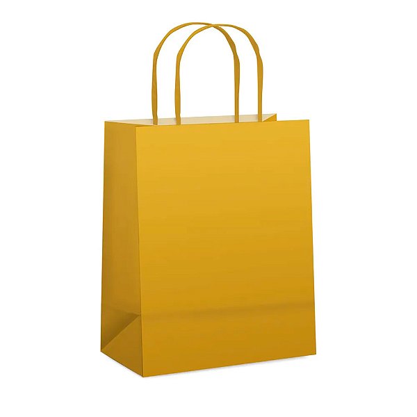 Sacola de Papel G 32x26,5x13cm - Ouro Fosco - Fundo Largo - 10 unidades - Cromus - Rizzo