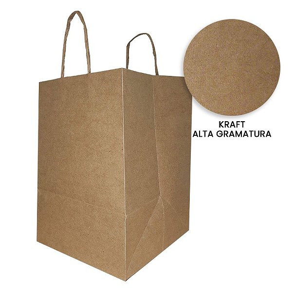 Sacola de Papel - Kraft Premium - Fundo Largo - 10 unidades - Rizzo