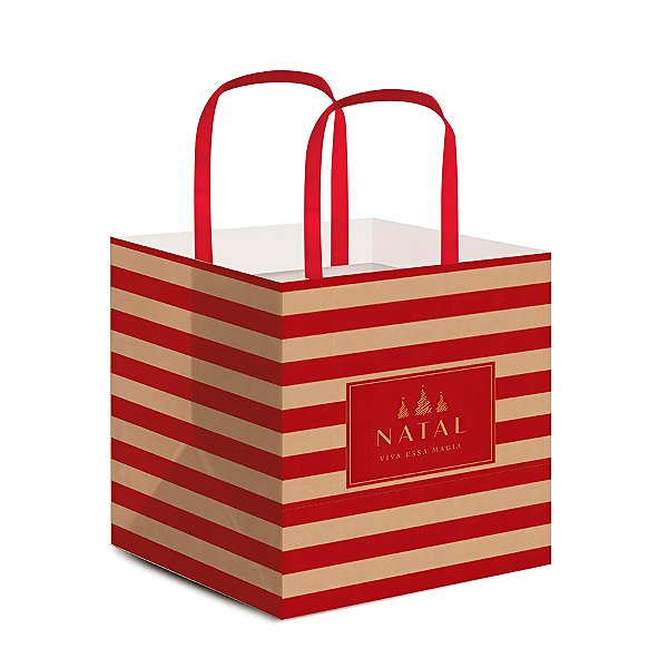 Sacola para Panetone de Natal - Lines - 27,5x22cm - 1 unidade - Cromus - Rizzo