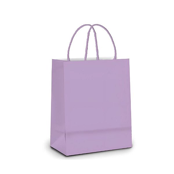 Sacola de Papel G 32x26,5x13cm - Lilás - Fundo Largo - 10 unidades - Cromus - Rizzo