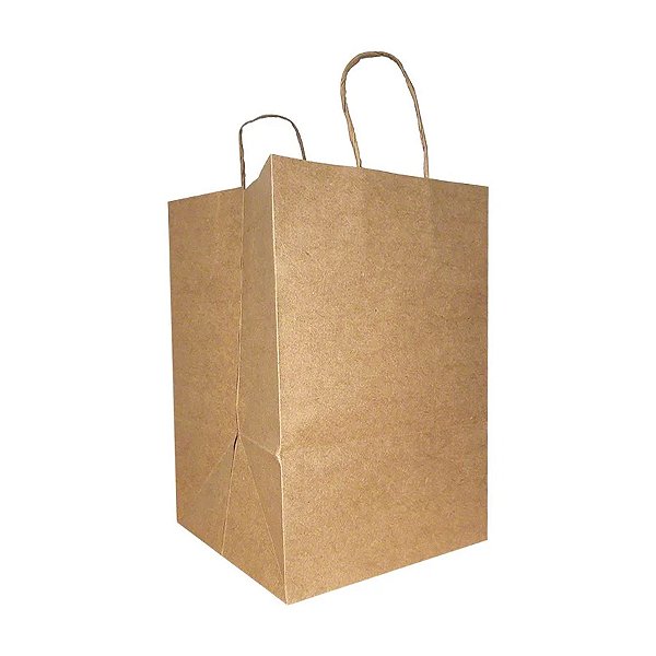 Sacola de Papel 20x15x25cm - Kraft - Fundo Largo - Ref. 5898 - 10 unidades - WMA - Rizzo