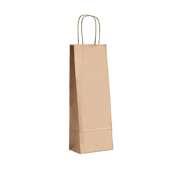 Sacola de Papel Mini Garrafa 9,5x7,5x23cm - Kraft - Ref. 6918 - 10 unidades - WMA - Rizzo